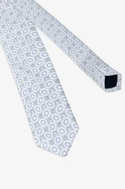 Light blue circle pattern jacquard tie