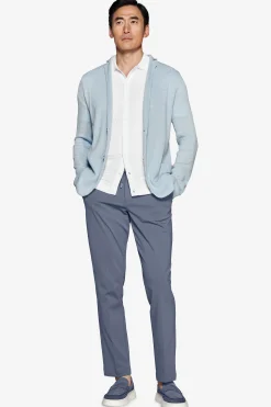 Light blue English rib knit blazer