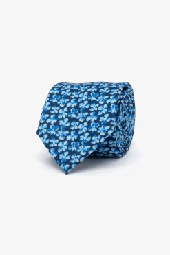 Light blue floral pattern jacquard tie