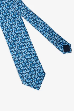 Light blue floral pattern jacquard tie