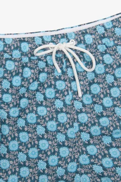 Light blue floral print swim trunks