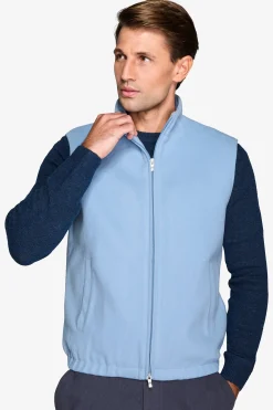 Light blue full zip down vest