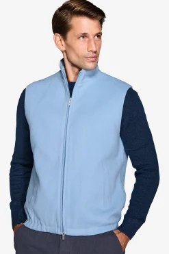 Light blue full zip down vest