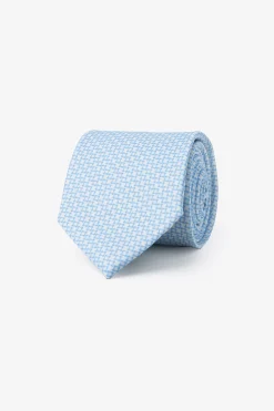 Light blue geometric pattern tie