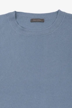 Light blue honeycomb knit t-shirt
