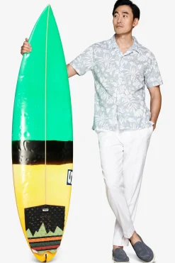 Light blue linen blend Hawaiian shirt