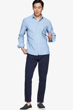 Light blue linen blend relaxed shirt