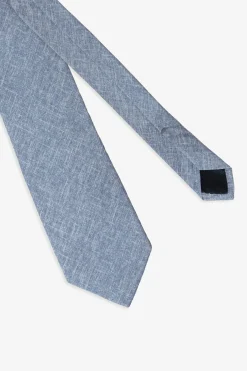 Light blue linen blend tie