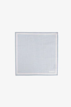Light blue micro check pocket square