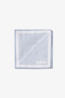Light blue micro check pocket square