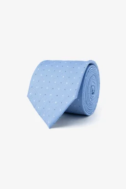 Light blue micro-dot pattern tie