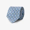 Light blue micro flowers cotton tie
