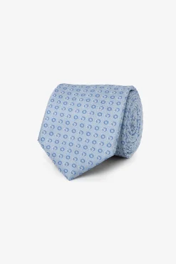 Light blue micro pattern tie