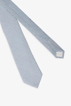 Light blue micro pattern tie