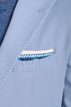 Light blue peak lapel textured blazer