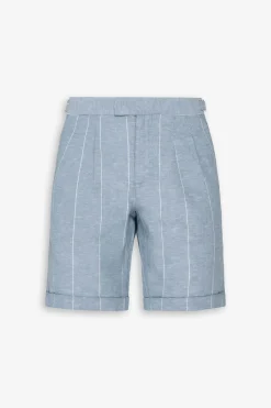 Light blue pinstripe Bermuda shorts