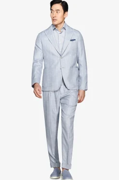 Light blue pinstripe suit blazer