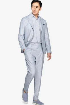 Light blue pinstripe suit blazer