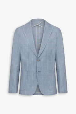 Light blue pinstripe suit blazer