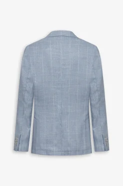 Light blue pinstripe suit blazer