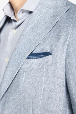 Light blue pinstripe suit blazer