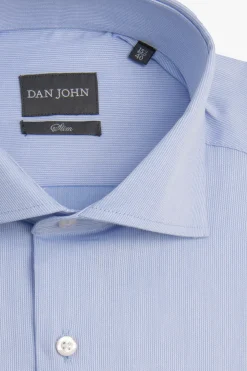 Light blue slim piquet cufflink shirt