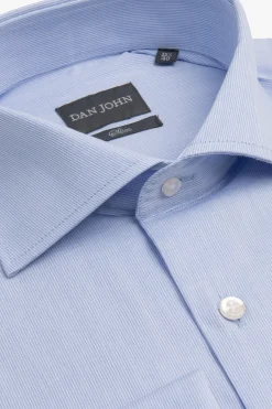 Light blue slim piquet cufflink shirt