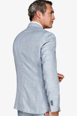 Light blue slub fabric blazer