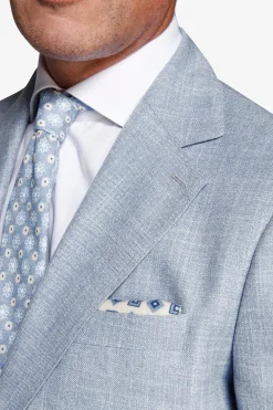 Light blue slub fabric blazer