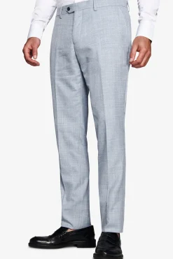 Light blue slub fabric trousers