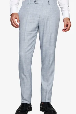 Light blue slub fabric trousers