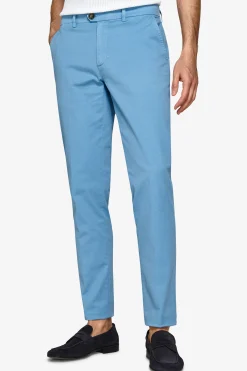 Light blue stretch cavalry chino trousers