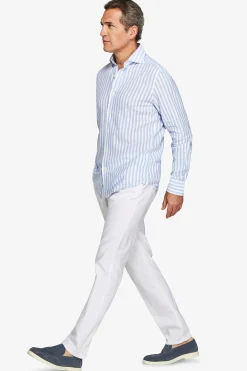 Light blue striped slim shirt