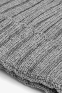Light gray English rib beanie