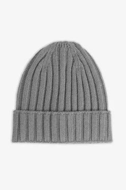 Light gray English rib beanie