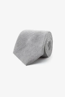 Light gray flannel effect tie