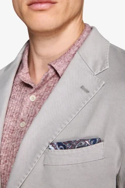 Light gray garment-dyed textured slim blazer