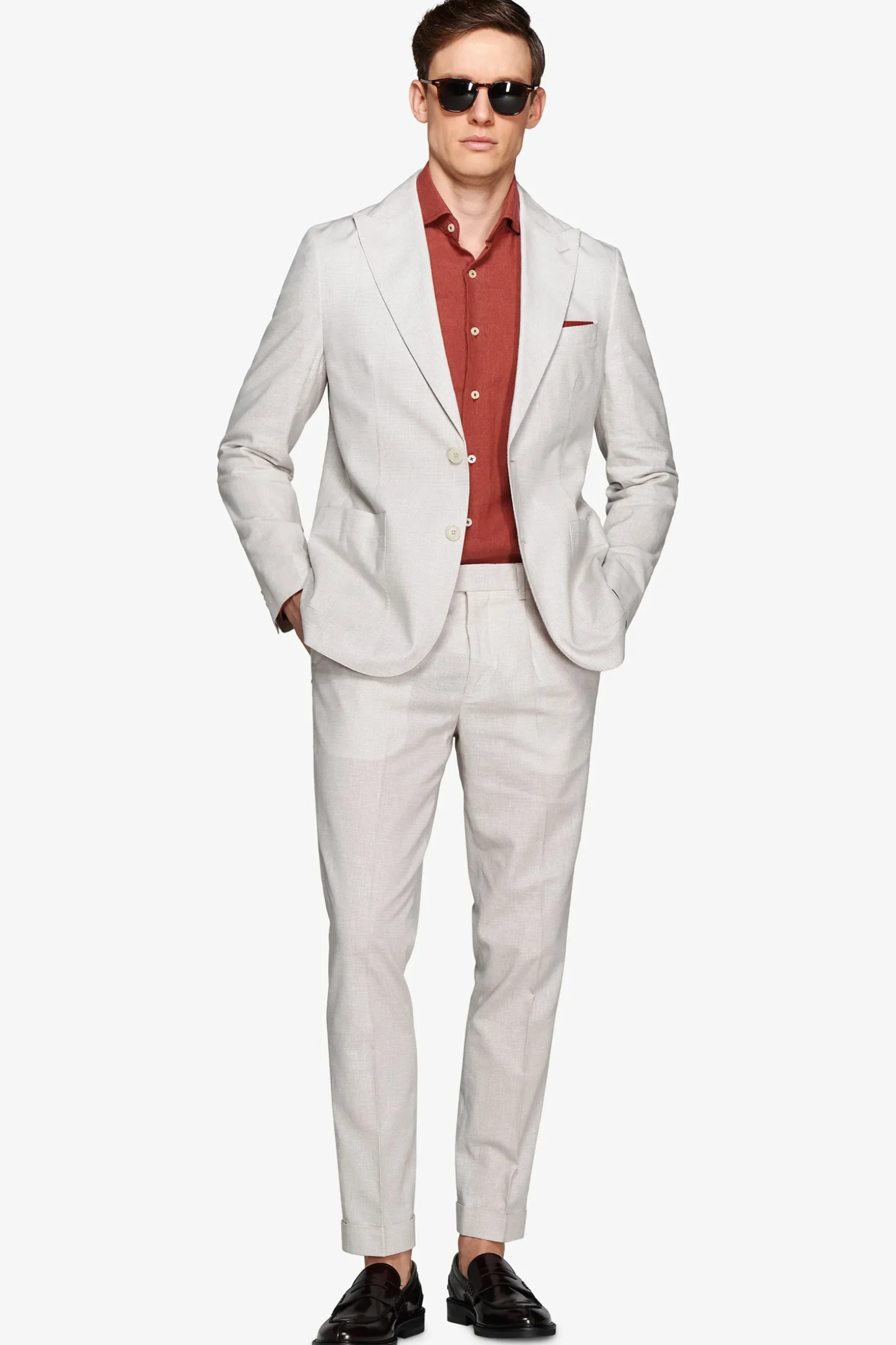 Light gray linen blend blazer