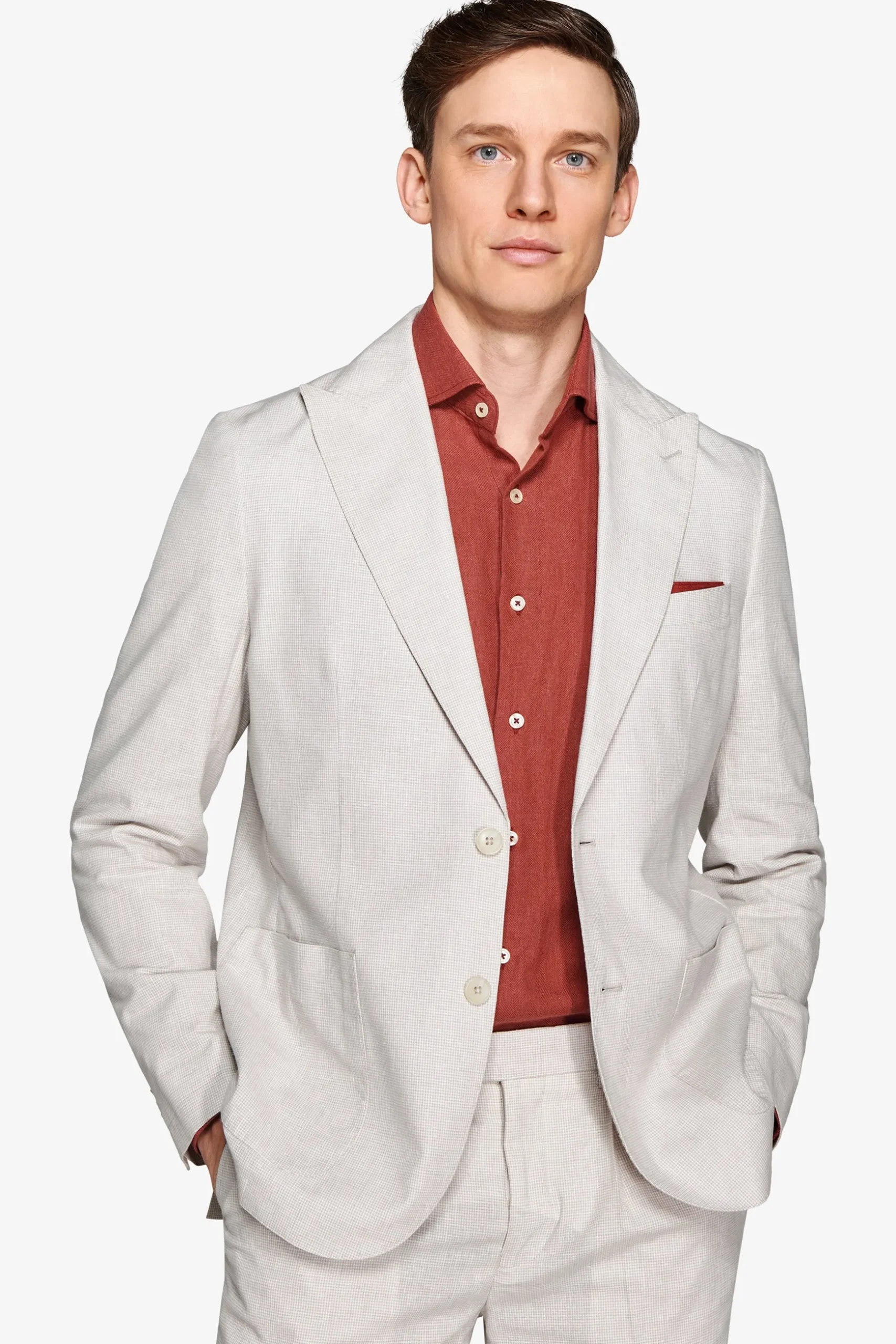 Light gray linen blend blazer