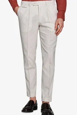 Light gray linen blend trousers