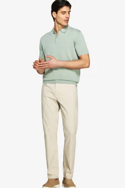 Light green knit polo shirt