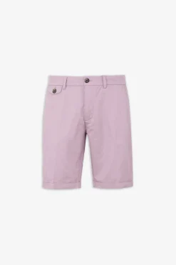 Lilac gabardine Bermuda shorts