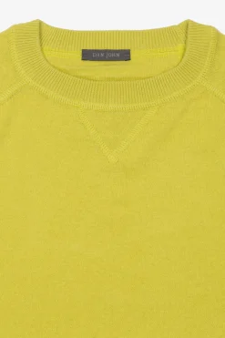 Lime fleece cut crewneck sweater