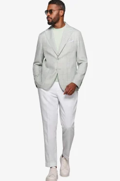 Mint check textured blazer