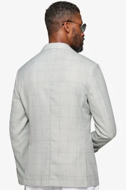 Mint check textured blazer