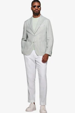 Mint check textured blazer