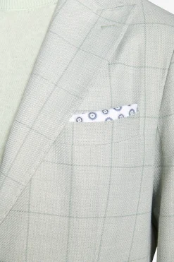 Mint check textured blazer
