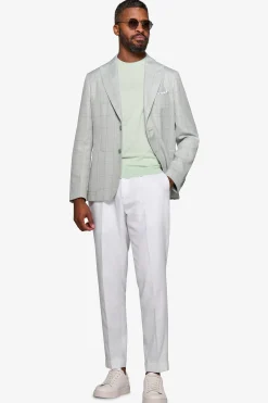 Mint check textured blazer