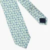 Mint jacquard tie with floral pattern