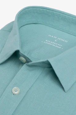 Mint linen blend shirt